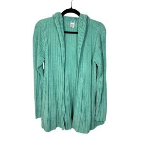 Barefoot Dreams Hooded Namaste Cardigan Women's Medium Teal